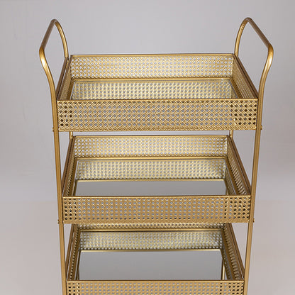 ΤΡΟΛΕΙ ΜΕΤΑΛΛΙΚΟ ΧΡΥΣΟ ΜΕ ΚΑΘΡΕΦΤΗ ΚΑΙ ΡΟΔΑΚΙΑ 54x33x84