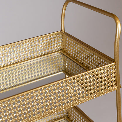 ΤΡΟΛΕΙ ΜΕΤΑΛΛΙΚΟ ΧΡΥΣΟ ΜΕ ΚΑΘΡΕΦΤΗ ΚΑΙ ΡΟΔΑΚΙΑ 54x33x84