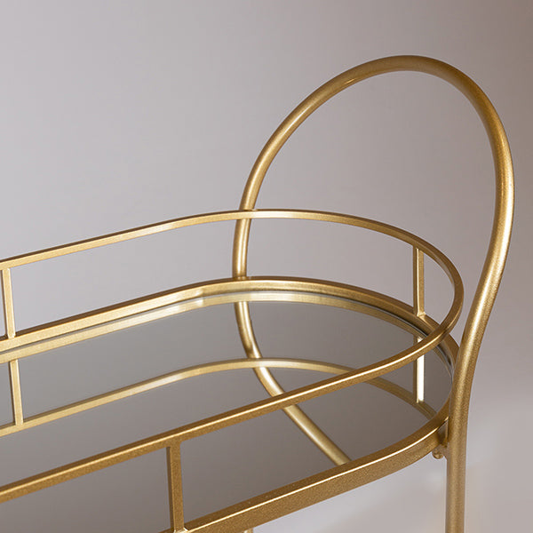 ΤΡΟΛΕΙ ΜΕΤΑΛΛΙΚΟ ΧΡΥΣΟ ΜΕ ΚΑΘΡΕΦΤΗ ΚΑΙ ΡΟΔΑΚΙΑ 60x31x80