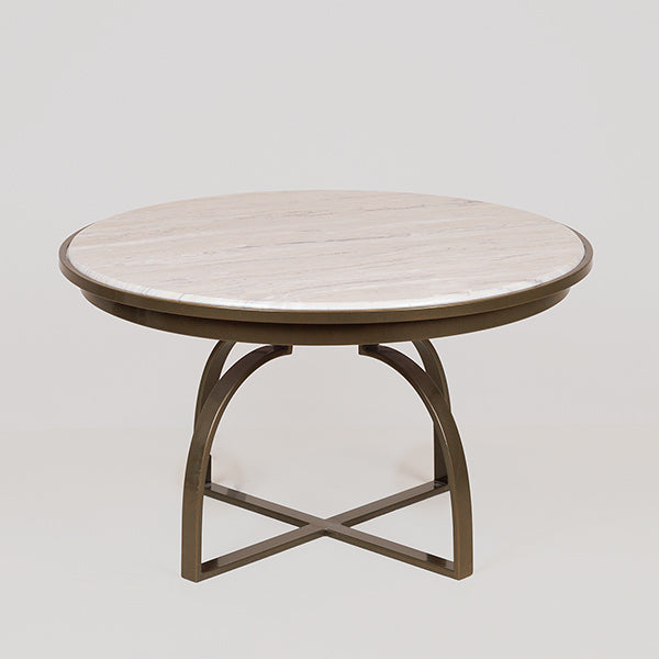 ΤΡΑΠΕΖΙ ΜΕΤΑΛΛΙΚΟ ΧΡΥΣΟ - ΛΕΥΚΟ 70x70x40