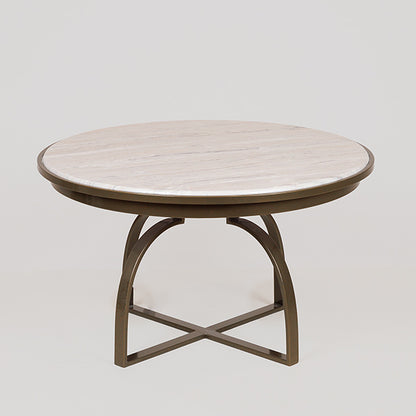 ΤΡΑΠΕΖΙ ΜΕΤΑΛΛΙΚΟ ΧΡΥΣΟ - ΛΕΥΚΟ 70x70x40