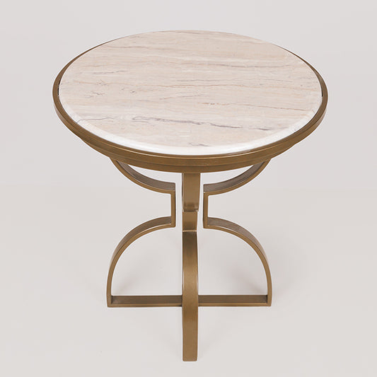 ΤΡΑΠΕΖΙ ΜΕΤΑΛΛΙΚΟ ΧΡΥΣΟ - ΛΕΥΚΟ 50x50x52