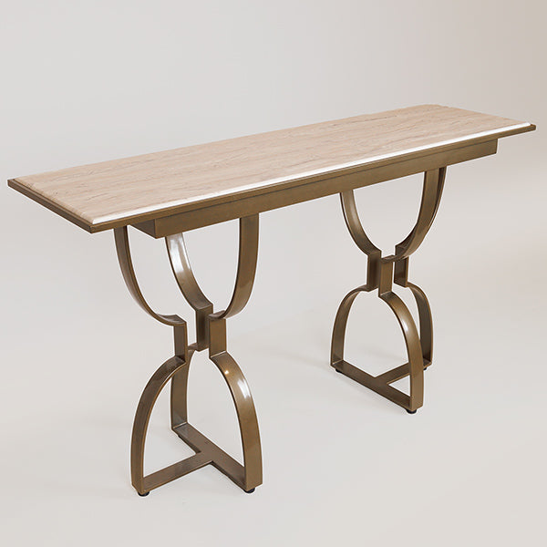 ΤΡΑΠΕΖΙ ΜΕΤΑΛΛΙΚΟ ΧΡΥΣΟ - ΛΕΥΚΟ 140x40x80