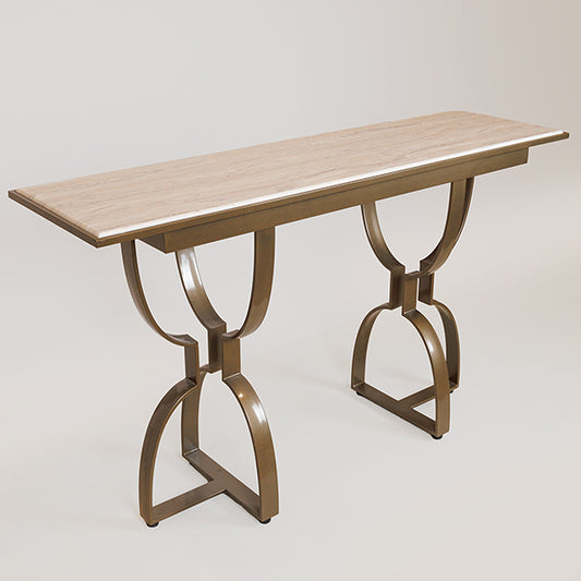 ΤΡΑΠΕΖΙ ΜΕΤΑΛΛΙΚΟ ΧΡΥΣΟ - ΛΕΥΚΟ 140x40x80