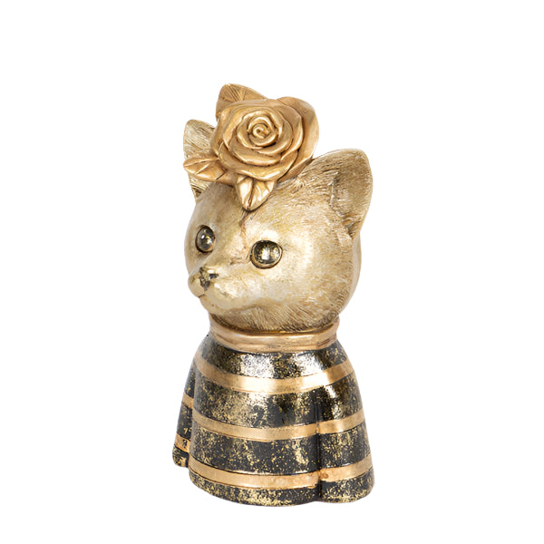 ΕΠΙΤΡΑΠΕΖΙΟ ΔΙΑΚΟΣΜΗΤΙΚΟ ΓΑΤΑ ΜΑΥΡΟ & ΧΡΥΣΟ 11x9x18