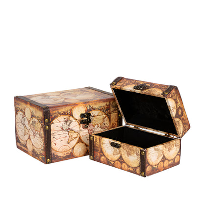 S/2 ΚΟΥΤΙΑ ΞΥΛΙΝΑ ΧΑΡΤΗΣ 20x14x12 16x11x9