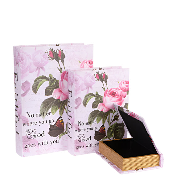 S/3 ΚΟΥΤΙΑ ΞΥΛΙΝΑ ΡΟΖ 32x23x7 25x18x6 18x13x4