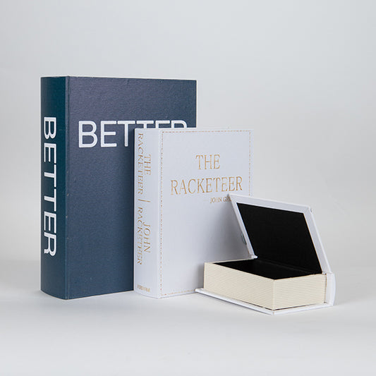 S/3 ΚΟΥΤΙΑ ΒΙΒΛΙΑ ΞΥΛΙΝΑ ΜΠΛΕ - ΜΑΥΡΟ 30x22x6 23x17x5 16x11x3