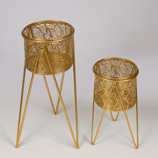 S/2 ΚΑΣΠΩ ΜΕΤΑΛΛΙΚΟ ΧΡΥΣΟ 27x27x50/21x21x33