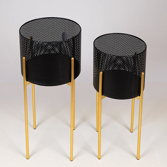 S/2 ΚΑΣΠΩ ΜΕΤΑΛΛΙΚΟ ΜΑΥΡΟ-ΧΡΥΣΟ 29x29x60/25x25x54