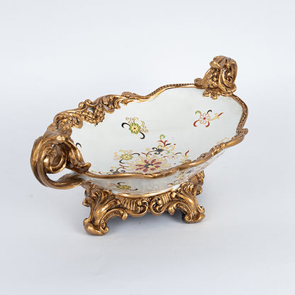 ΦΟΝΤΑΝΙΕΡΑ ΠΟΡΣΕΛΑΝΙΝΗ ΜΕ ΠΟΛΥΡΕΖΙΝ ΛΕΥΚΗ - ΧΡΥΣΗ 44x25x17