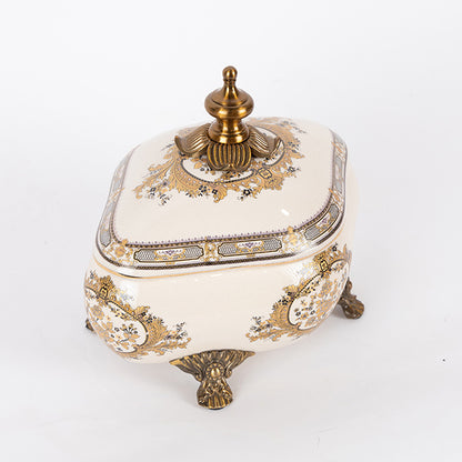 ΦΟΝΤΑΝΙΕΡΑ ΠΟΡΣΕΛΑΝΗ ΛΕΥΚΗ ΜΕ ΧΡΥΣΑ ΛΟΥΛΟΥΔΙΑ 22x16x20