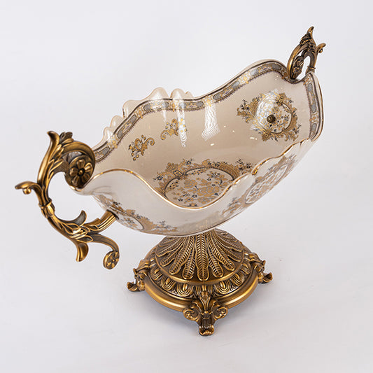 ΦΟΝΤΑΝΙΕΡΑ ΠΟΡΣΕΛΑΝΙΝΗ ΛΕΥΚΗ - ΧΡΥΣΗ 50.5x20.3x31