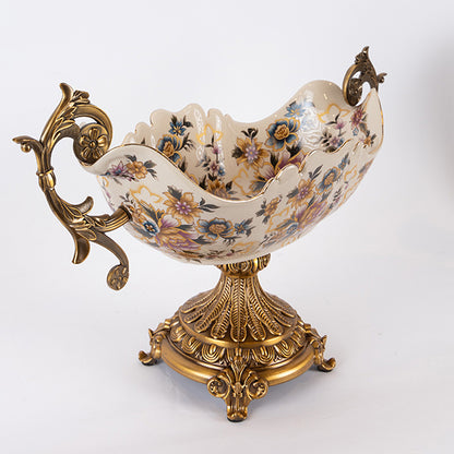 ΦΟΝΤΑΝΙΕΡΑ ΠΟΡΣΕΛΑΝΗ ΛΕΥΚΗ ΜΕ ΧΡΥΣΑ ΛΟΥΛΟΥΔΙΑ 51x20x31