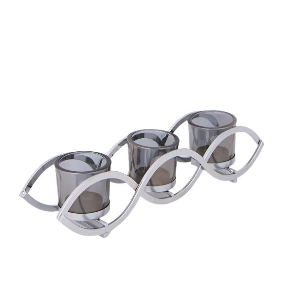 ΚΗΡΟΠΗΓΙΟ ΡΕΣΩ ΜΕ ΓΚΡΙ ΓΥΑΛΙ ΜΕΤΑΛΛΙΚΟ ΧΡΩΜΙΟ 3 ΘΕΣΕΙΣ 33x8x8