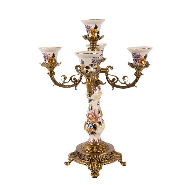 ΚΗΡΟΠΗΓΙΟ ΠΟΡΣΕΛΑΝΗ ΛΕΥΚΟ ΜΕ ΧΡΥΣΑ ΛΟΥΛΟΥΔΙΑ 29x29x38