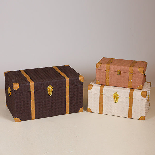 S/3 ΜΠΑΟΥΛΑ ΡΟΖ- ΑΣΠΡΟ-ΚΑΦΕ 59x36x33/49x28x25/39x21x19