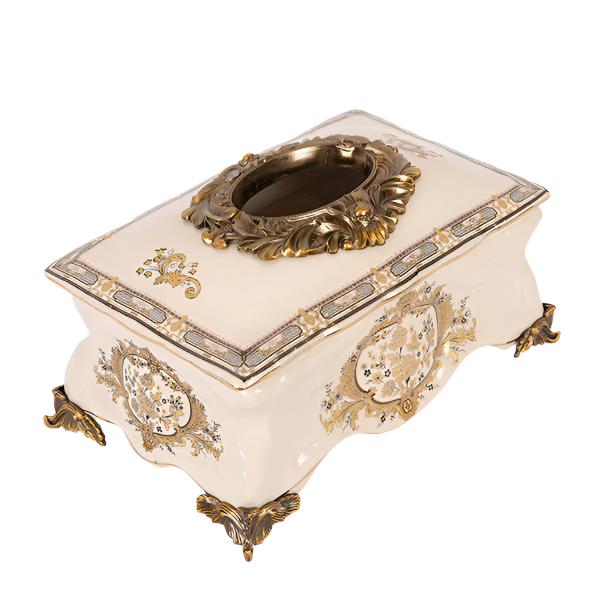 ΔΙΑΚΟΣΜΗΤΙΚΟ ΚΟΥΤΙ ΠΟΡΣΕΛΑΝΗ ΛΕΥΚΟ-ΧΡΥΣΟ 27.5x16.5x15.5