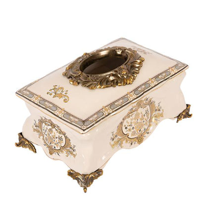 ΔΙΑΚΟΣΜΗΤΙΚΟ ΚΟΥΤΙ ΠΟΡΣΕΛΑΝΗ ΛΕΥΚΟ-ΧΡΥΣΟ 27.5x16.5x15.5