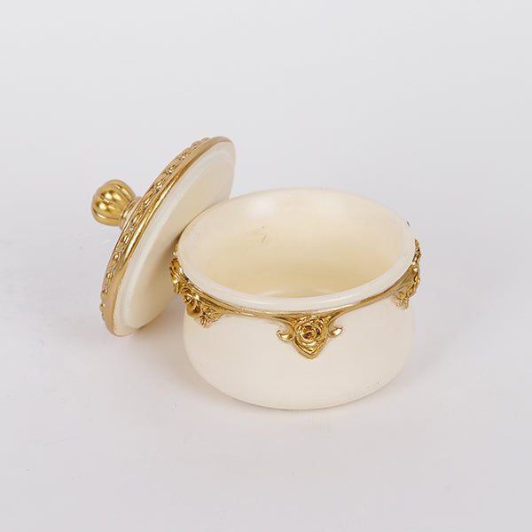 ΔΙΑΚΟΣΜΗΤΙΚΟ ΚΟΥΤΙ ΠΟΛΥΡΕΖΙΝ ΛΕΥΚΟ - ΧΡΥΣΟ 10.2x9.8x9.5