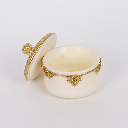 ΔΙΑΚΟΣΜΗΤΙΚΟ ΚΟΥΤΙ ΠΟΛΥΡΕΖΙΝ ΛΕΥΚΟ - ΧΡΥΣΟ 10.2x9.8x9.5