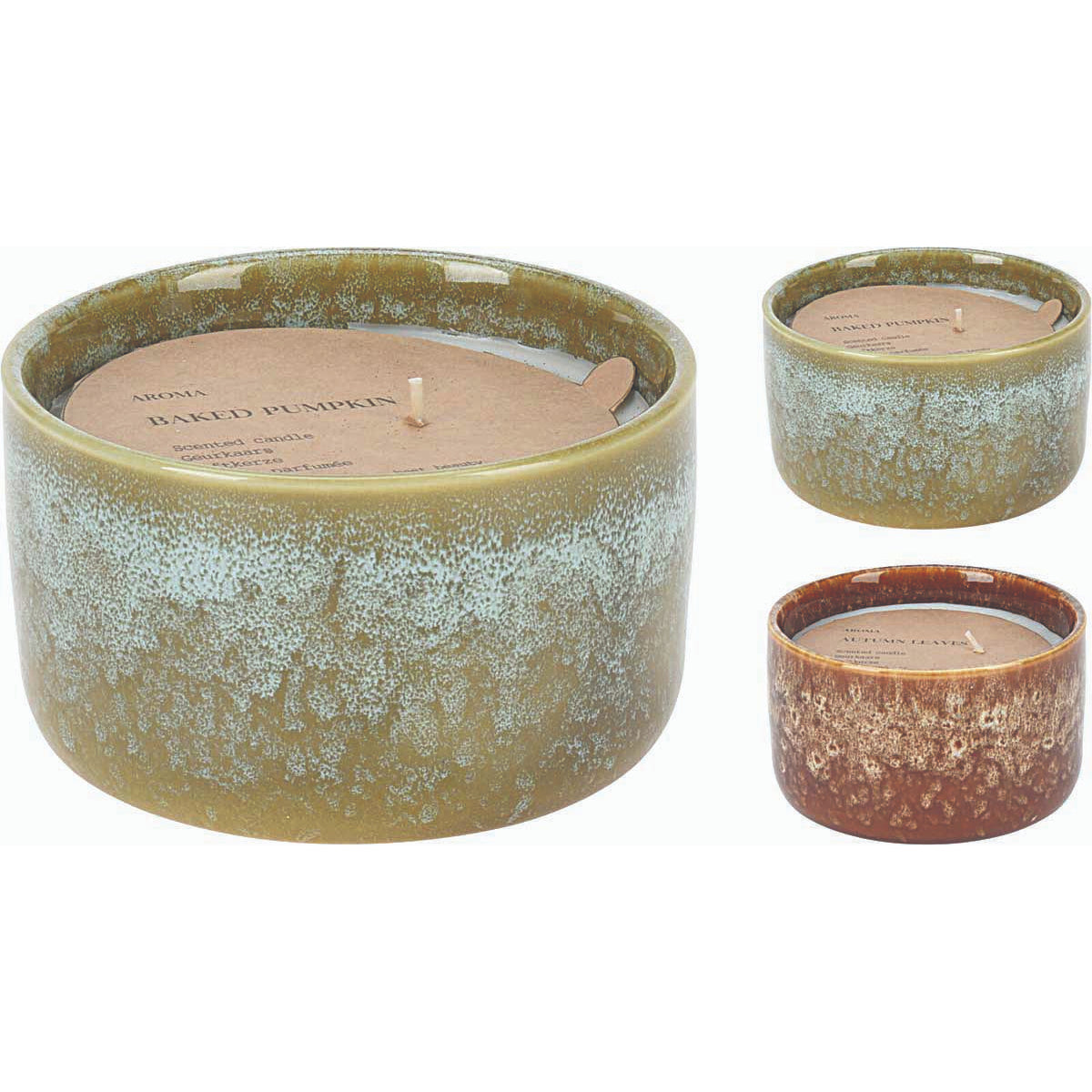 Autumn Κερί σε Κεραμικό 12x12x7 2 Σχδ