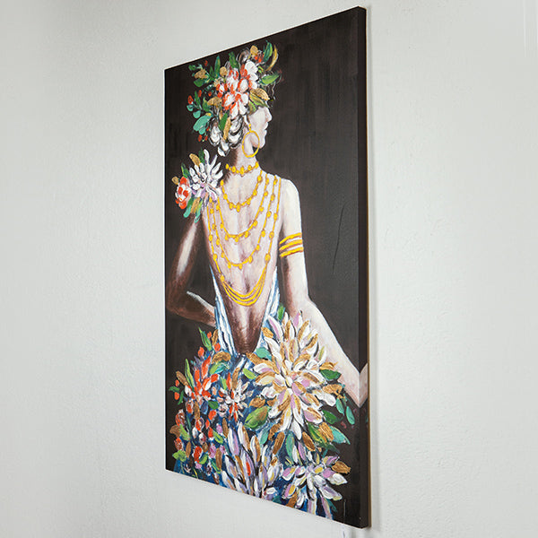 ΠΙΝΑΚΑΣ ΣΕ ΚΑΜΒΑ ΓΥΝΑΙΚΑ ΝΤΥΜΕΝΗ ΜΕ ΛΟΥΛΟΥΔΙΑ 80x120x3.5