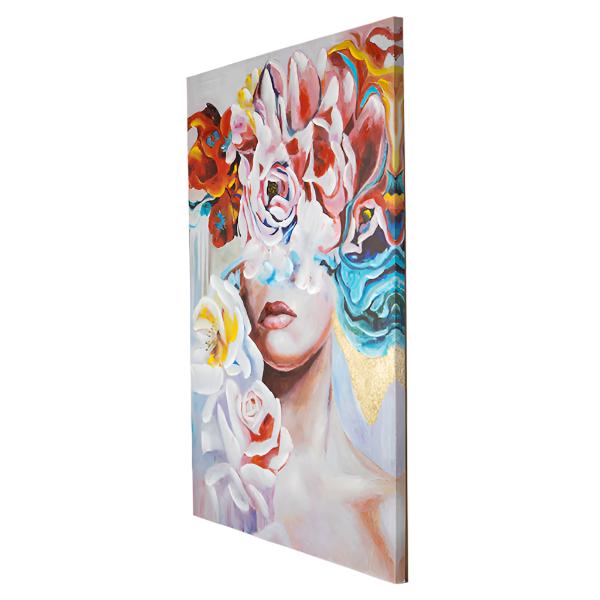 ΠΙΝΑΚΑΣ ΣΕ ΚΑΜΒΑ ΓΥΝΑΙΚΑ ΜΕ ΛΟΥΛΟΥΔΙΑ ΡΟΖ 80x120x3.5