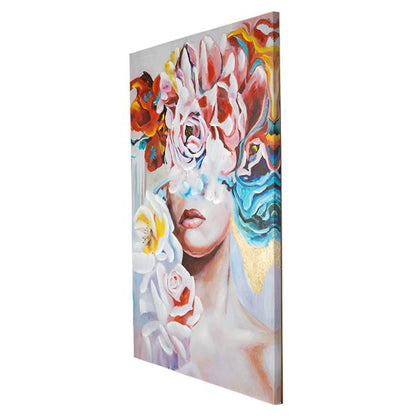 ΠΙΝΑΚΑΣ ΣΕ ΚΑΜΒΑ ΓΥΝΑΙΚΑ ΜΕ ΛΟΥΛΟΥΔΙΑ ΡΟΖ 80x120x3.5