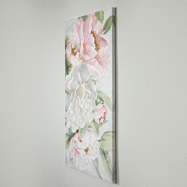 ΠΙΝΑΚΑΣ ΣΕ ΚΑΜΒΑ ΜΕ ΛΟΥΛΟΥΔΙΑ ΡΟΖ-ΛΕΥΚΟ-ΠΡΑΣΙΝΟ-ΧΡΥΣΟ 80x120x3.5