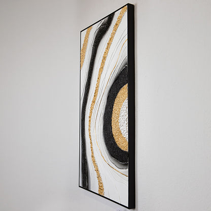 ΠΙΝΑΚΑΣ ΣΕ ΚΑΜΒΑ ΜΑΥΡΟ-ΧΡΥΣΟ-ΛΕΥΚΟ 62x122x4.5