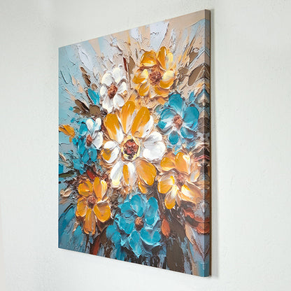 ΠΙΝΑΚΑΣ ΚΑΜΒΑΣ ΛΟΥΛΟΥΔΙΑ ΚΙΤΡΙΝΟ-ΛΕΥΚΟ-ΜΠΛΕ 80x3x80