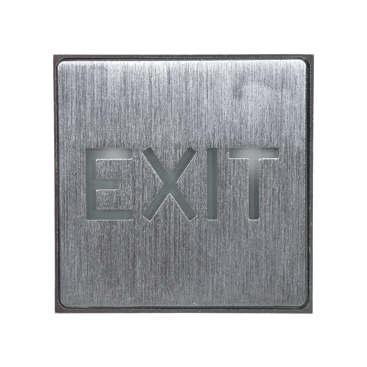 SENSATI 75651 Διακοσμητικό Φωτιστικό Τοίχου Ένδειξης / Σήμανσης "EXIT" LED 1W 40lm 90° AC 220-240V με Επαναφορτιζόμενη Μπαταρία Li-ion 3.7V 350mAh IP20 Πράσινο - Νίκελ Βούρτσας - Μ11 x Π11 x Υ3