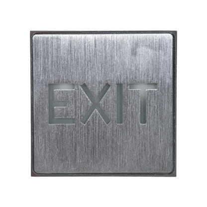 SENSATI 75651 Διακοσμητικό Φωτιστικό Τοίχου Ένδειξης / Σήμανσης "EXIT" LED 1W 40lm 90° AC 220-240V με Επαναφορτιζόμενη Μπαταρία Li-ion 3.7V 350mAh IP20 Πράσινο - Νίκελ Βούρτσας - Μ11 x Π11 x Υ3