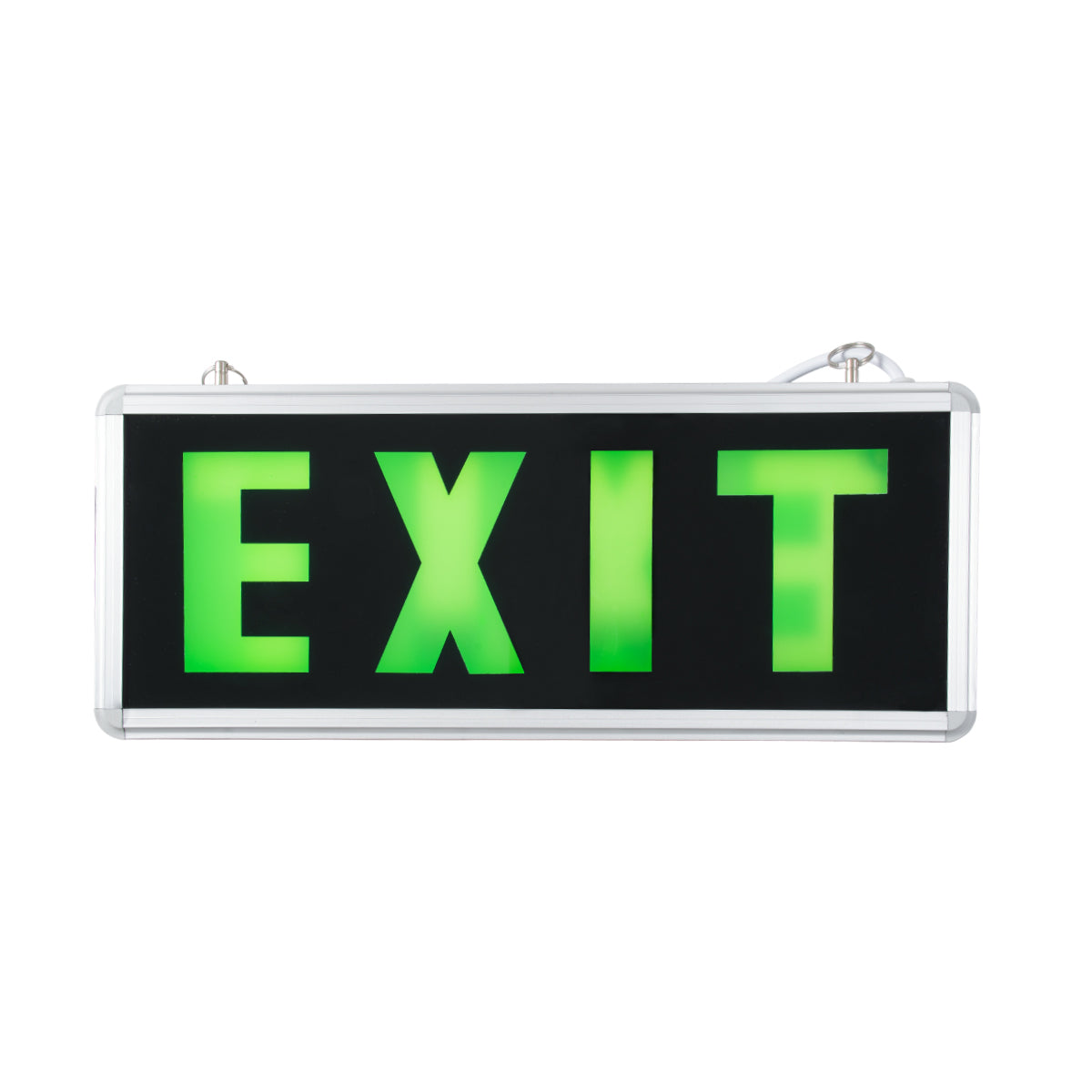 SENSATI 75663 Διακοσμητικό Φωτιστικό Τοίχου Ένδειξης / Σήμανσης "EXIT" LED 1W 40lm 90° AC 220-240V με Επαναφορτιζόμενη Μπαταρία Li-ion 3.7V 350mAh IP20 Πράσινο - Μαύρο & Πράσινο - Μ35 x Π14 x Υ3.3