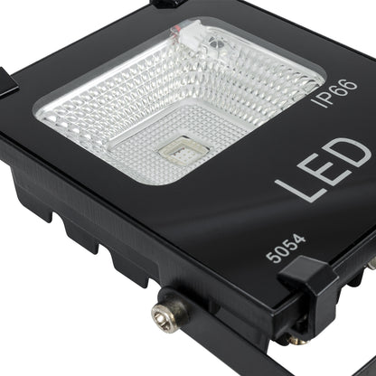 RGBFLOOD 75600 Προβολέας με IR Ασύρματο Χειριστήριο LED 10W 650lm 120° AC 220-240V Αδιάβροχο IP65 Πολύχρωμο RGB Dimmable - Μαύρο - Μ11 x Π4 x Υ13.5