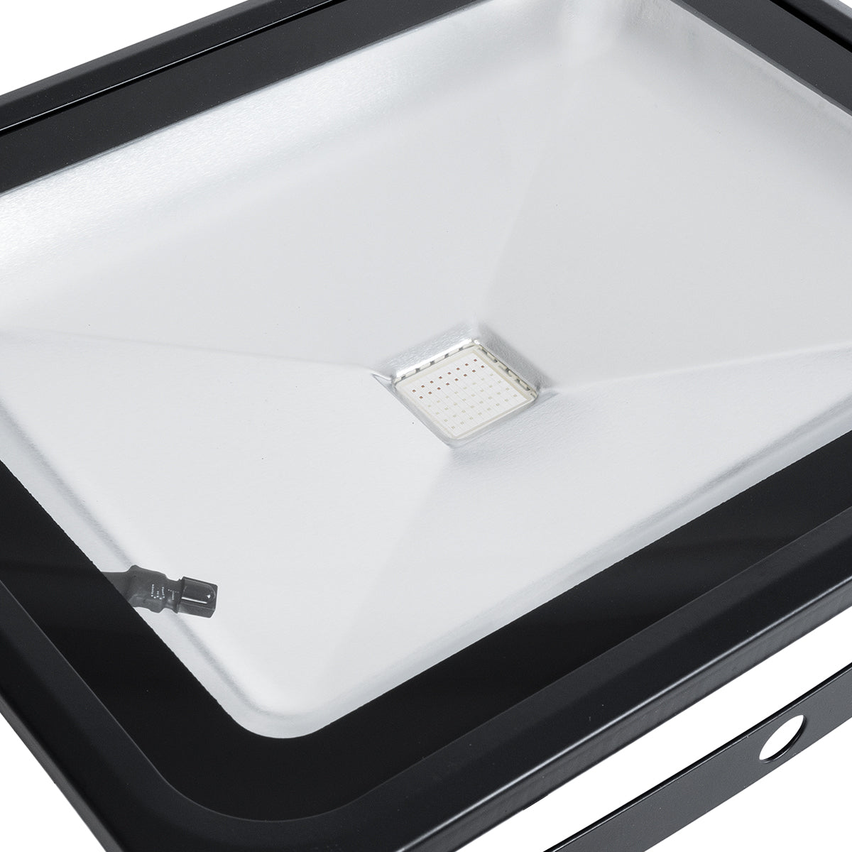 75602 Επαγγελματικός Προβολέας LED 50W 3250lm 120° AC 220-240V Αδιάβροχος IP65 με Ασύρματο Χειριστήριο IR - RGB - Μ28.5 x Π23.5 x Υ10cm