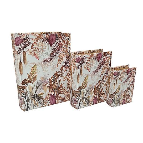 S/3 ΚΟΥΤΙΑ ΒΙΒΛΙΑ ΞΥΛΙΝΑ ΜΠΕΖ 30x22x8 23x17x6 16x11x5