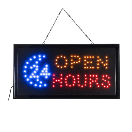 SIGN 75682 Διακοσμητικό Φωτιστικό Τοίχου Ένδειξης / Σήμανσης "OPEN 24 HOURS" LED 5W 150lm 120° AC 220-240V IP20 Πολύχρωμο - Μαύρο - Μ48 x Π25 x Υ2