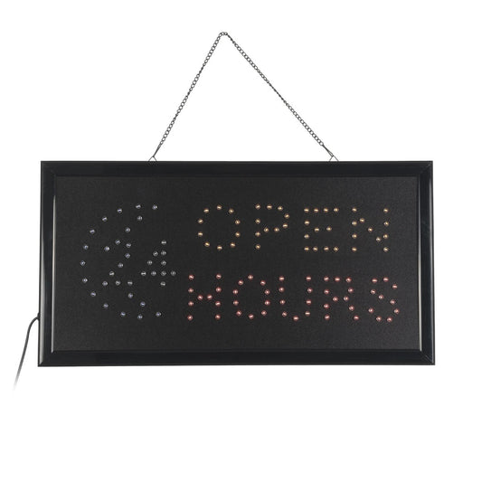 SIGN 75682 Διακοσμητικό Φωτιστικό Τοίχου Ένδειξης / Σήμανσης "OPEN 24 HOURS" LED 5W 150lm 120° AC 220-240V IP20 Πολύχρωμο - Μαύρο - Μ48 x Π25 x Υ2