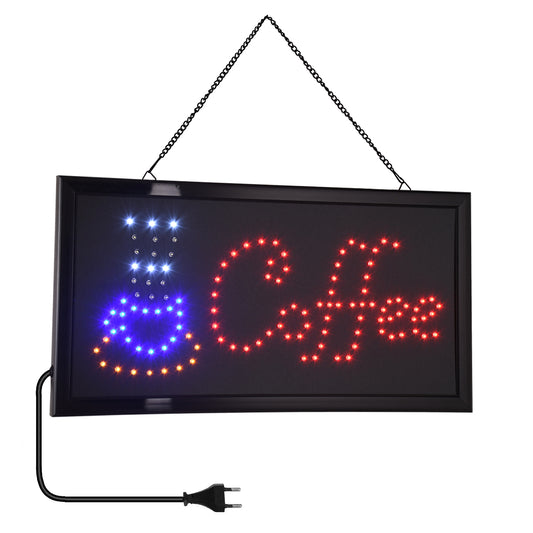 75686 Φωτιστικό Ταμπέλα LED Σήμανσης COFFEE με Πρίζα AC 230V Μ48xΠ25xΥ2cm