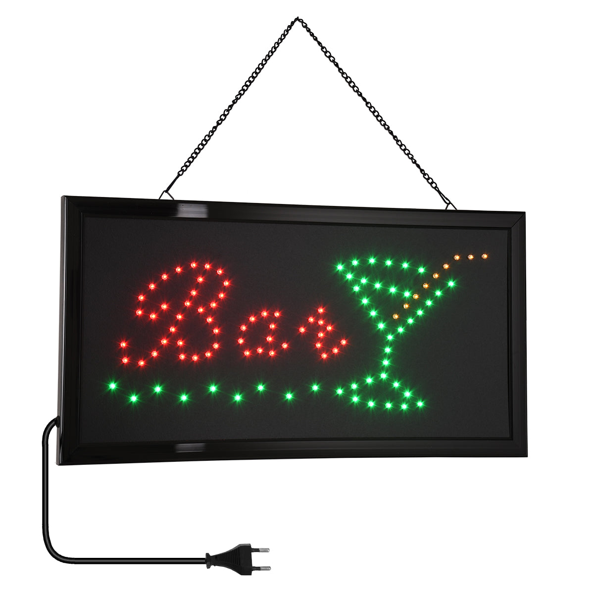 75690 Φωτιστικό Ταμπέλα LED Σήμανσης BAR WITH COCTAIL με Πρίζα AC 230V Μ48xΠ25xΥ2cm