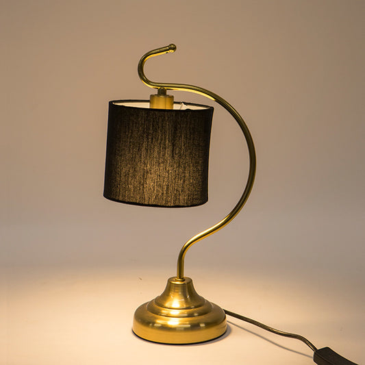 ΕΠΙΤΡΑΠΕΖΙΟ ΦΩΤΙΣΤΙΚΟ ΜΕ ΜΑΥΡΟ ΥΦΑΣΜΑΤΙΝΟ ΚΑΠΕΛΟ ΜΕΤΑΛΛΙΚΟ ΧΡΥΣΟ 20x41εκ