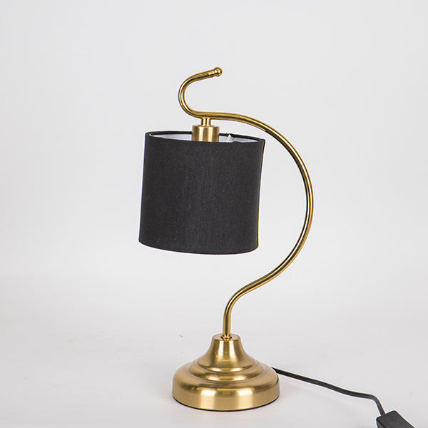 ΕΠΙΤΡΑΠΕΖΙΟ ΦΩΤΙΣΤΙΚΟ ΜΕ ΜΑΥΡΟ ΥΦΑΣΜΑΤΙΝΟ ΚΑΠΕΛΟ ΜΕΤΑΛΛΙΚΟ ΧΡΥΣΟ 20x41εκ