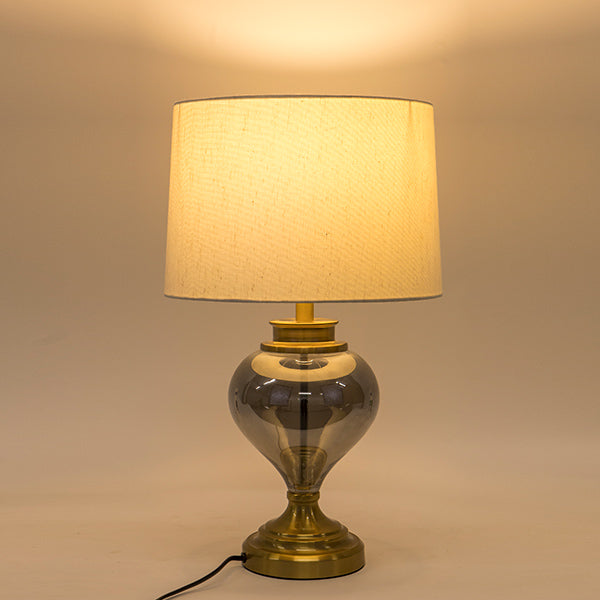 ΕΠΙΤΡΑΠΕΖΙΟ ΦΩΤΙΣΤΙΚΟ ΜΕ ΕΚΡΟΥ ΚΑΠΕΛΟ ΜΕΤΑΛΛΛΙΚΟ-ΓΥΑΛΙΝΟ ΧΡΥΣΟ-ΓΚΡΙ 30.5x50.5εκ