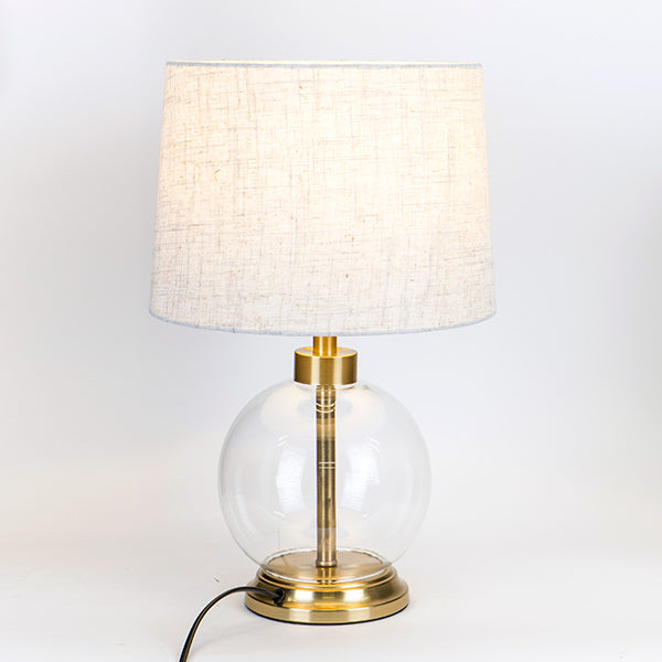 ΕΠΙΤΡΑΠΕΖΙΟ ΦΩΤΙΣΤΙΚΟ ΜΕ ΜΠΕΖ ΥΦΑΣΜΑΤΙΝΟ ΚΑΠΕΛΟ ΜΕΤΑΛΛΙΚΟ-ΓΥΑΛΙΝΟ ΧΡΥΣΟ 28x45εκ