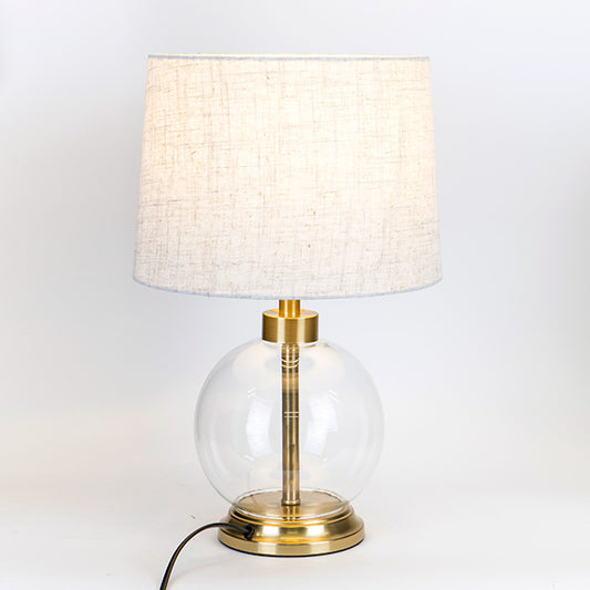 ΕΠΙΤΡΑΠΕΖΙΟ ΦΩΤΙΣΤΙΚΟ ΜΕ ΜΠΕΖ ΥΦΑΣΜΑΤΙΝΟ ΚΑΠΕΛΟ ΜΕΤΑΛΛΙΚΟ-ΓΥΑΛΙΝΟ ΧΡΥΣΟ 28x45εκ