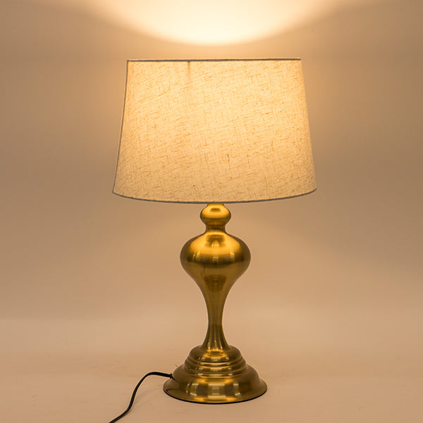 ΕΠΙΤΡΑΠΕΖΙΟ ΦΩΤΙΣΤΙΚΟ ΜΕ ΕΚΡΟΥ ΥΦΑΣΜΑΤΙΝΟ ΚΑΠΕΛΟ ΜΕΤΑΛΛΙΚΟ ΧΡΥΣΟ 33.5x55εκ