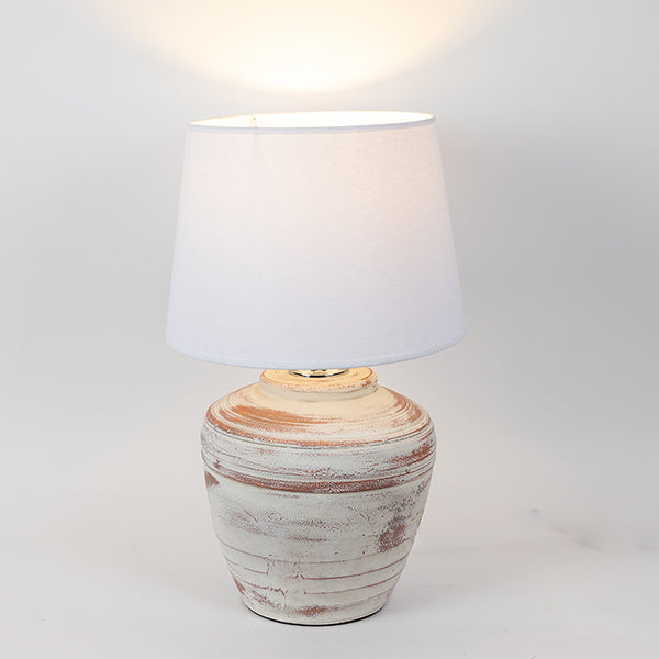 ΕΠΙΤΡΑΠΕΖΙΟ ΦΩΤΙΣΤΙΚΟ ΜΕ ΛΕΥΚΟ ΚΑΠΕΛΟ ΚΕΡΑΜΙΚΟ ΜΠΕΖ-ΛΕΥΚΟ 25x25x56