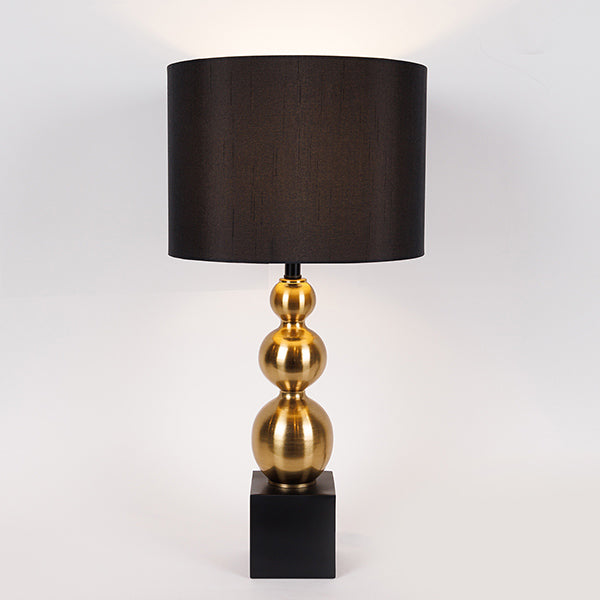 ΕΠΙΤΡΑΠΕΖΙΟ ΦΩΤΙΣΤΙΚΟ ΜΕ ΜΑΥΡΟ ΚΑΠΕΛΟ ΜΕΤΑΛΙΚΟ ΧΡΥΣΟ - ΜΑΥΡΟ 30x30x59